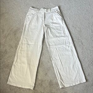 American Eagle Outfitters Cream Wide Leg Pants